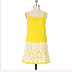 Anthropologie brand Floreat yellow floral dress